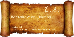 Bartakovics András névjegykártya