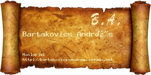 Bartakovics András névjegykártya