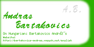 andras bartakovics business card